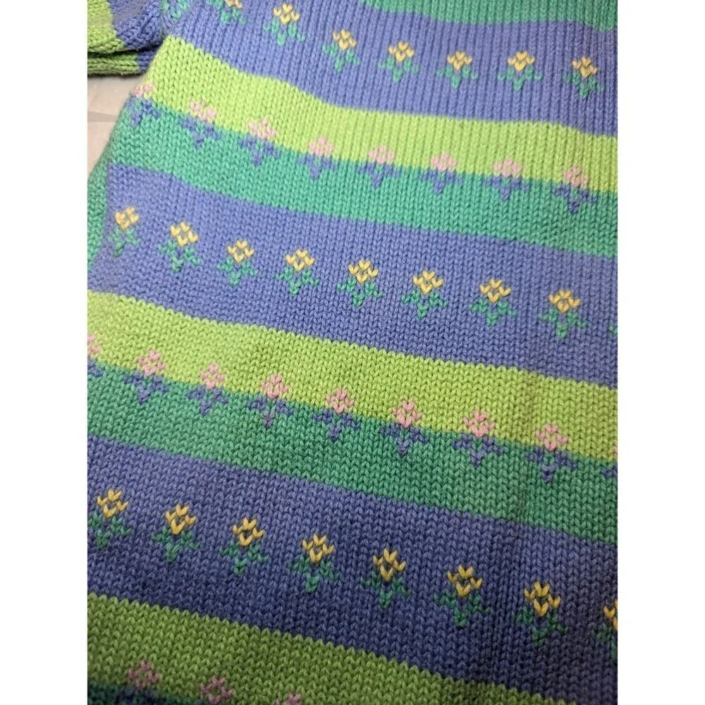 Vintage 1998 Girls Gymboree Long Sleeve 100% Cotton Sweater Girls Size XL Strips